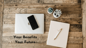 Computer and notebook to help with Open Enrollment 2026