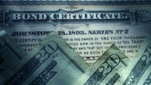 Photo of bond certificate for what is going on in the bond market.